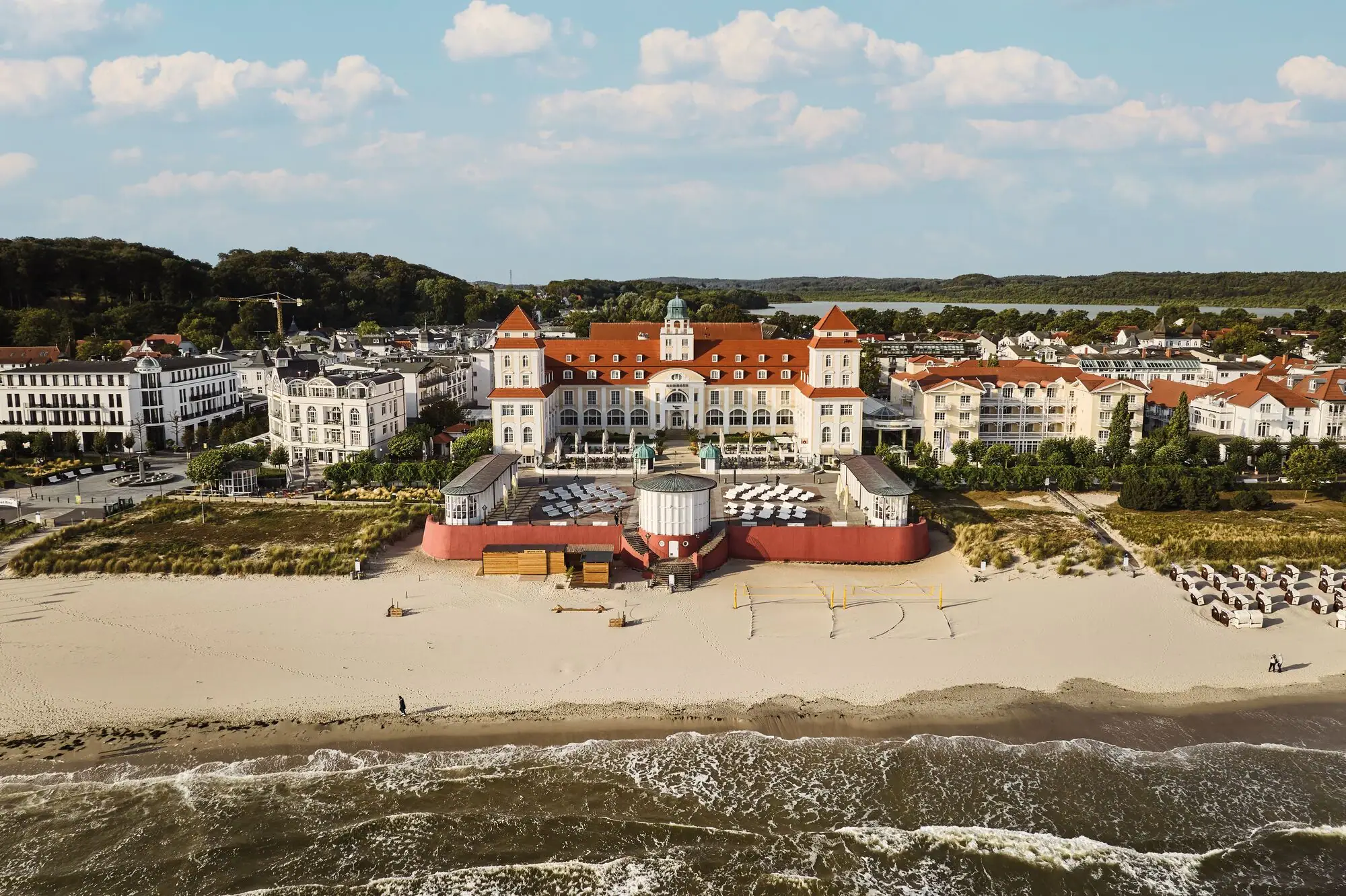 Kurhaus Binz A large building on the beach.
